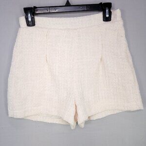 Jason Wu Tweed Shorts High Rise Size 4 Ivory Pleated Preppy Old Money